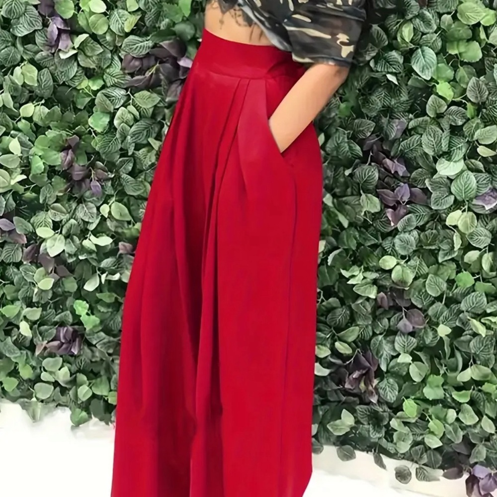 NWT red high rise wide leg size M - Picture 1 of 3